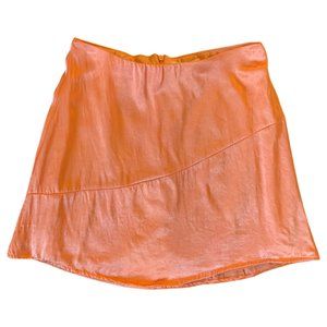 Kirious Peach Shiny Mini Skirt